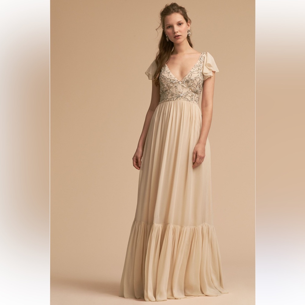 BHLDN Anthropologie Daphne Sequin Formal Bridal Gown Dress - Picture 1 of 9